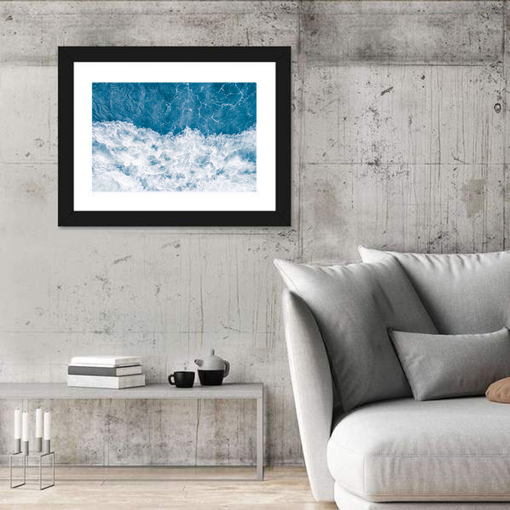 Stormy Blue Sea Wave Wall Art