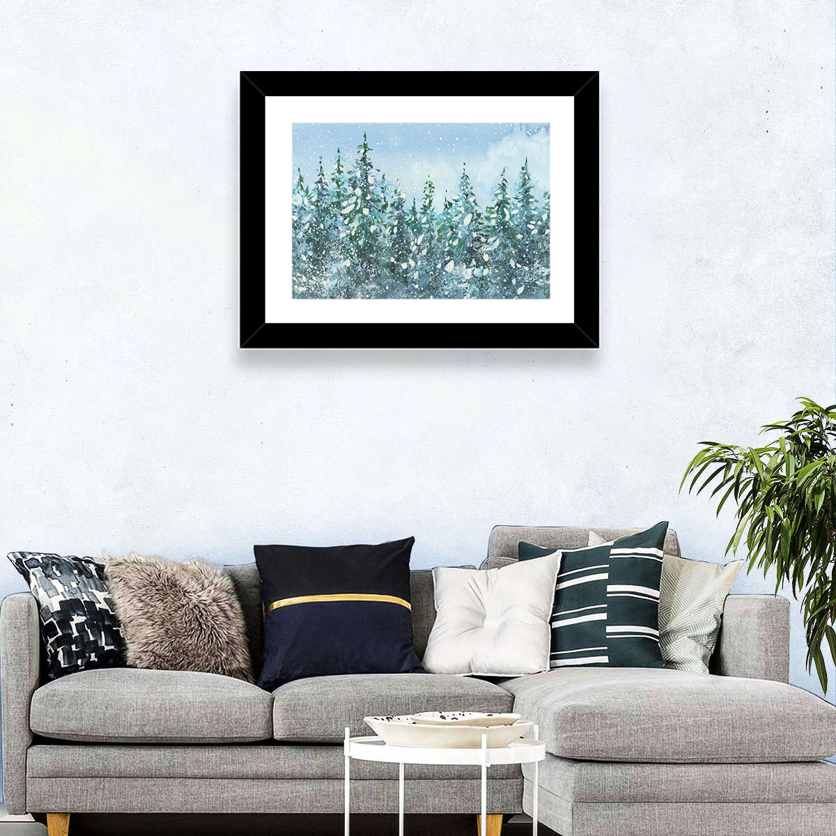 Snowy Spruce Forest Wall Art