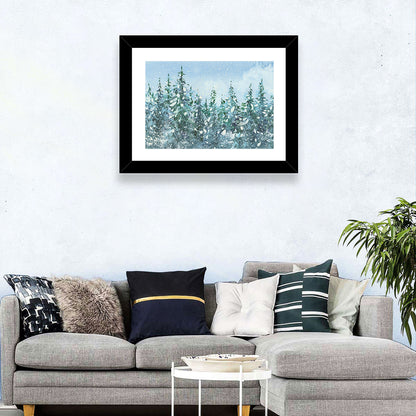 Snowy Spruce Forest Wall Art