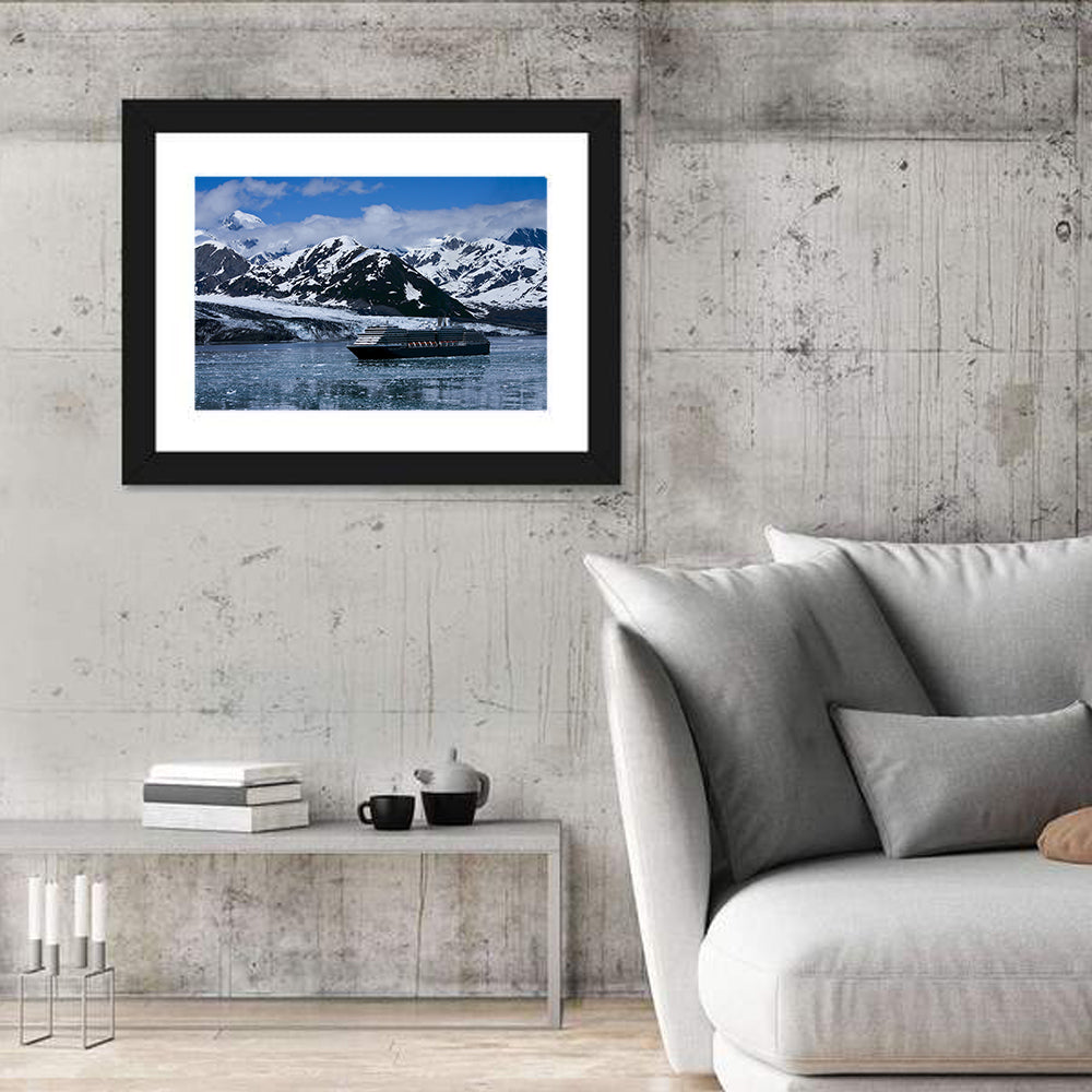 Cruise Ship in Yakutat Bay Wall Art in a room, landscape