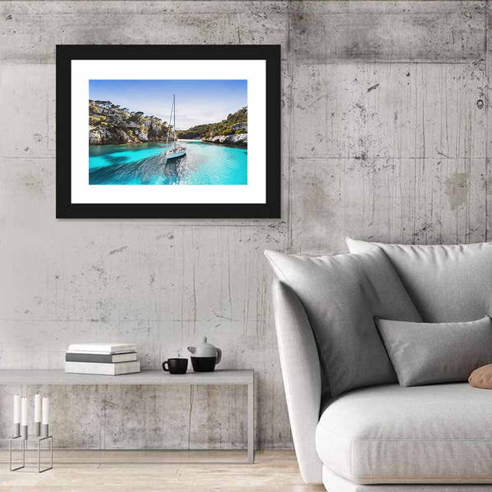 Menorca Cove Sailboat Wall Art