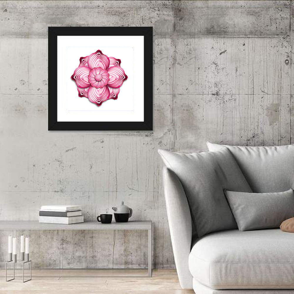Red Onion Mandala Floral Pattern Wall Art