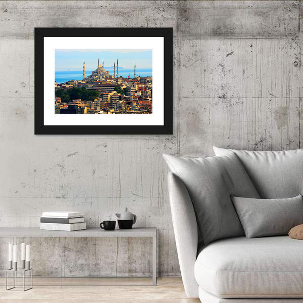 Sultan Ahmed Mosque Skyline Wall Art in a room, landscape