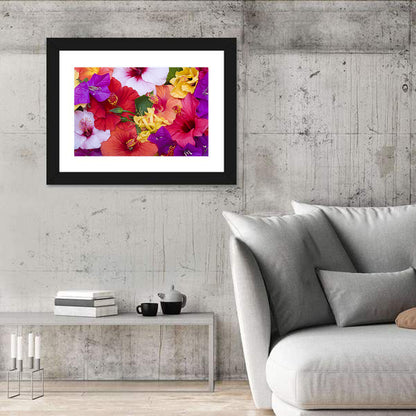 Tropical Bougainvillea and Hibiscus Bloom Wall Art
