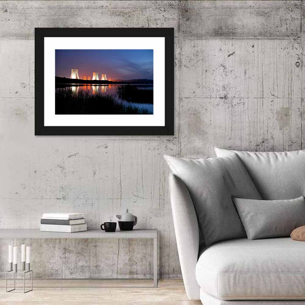 Illuminated Nuclear Cooling Towers Wall Art