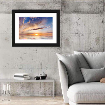 Sunlit Clouds Over Calm Sea Wall Art