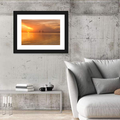 Oresunds Bridge Sunset Wall Art