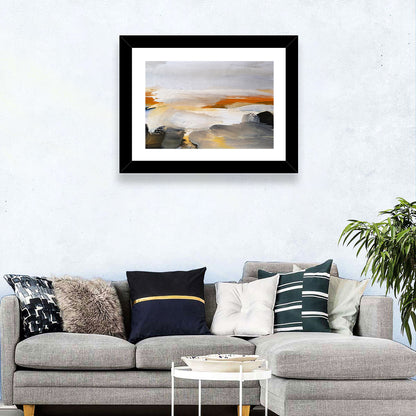 Misty Coastal Horizon Wall Art