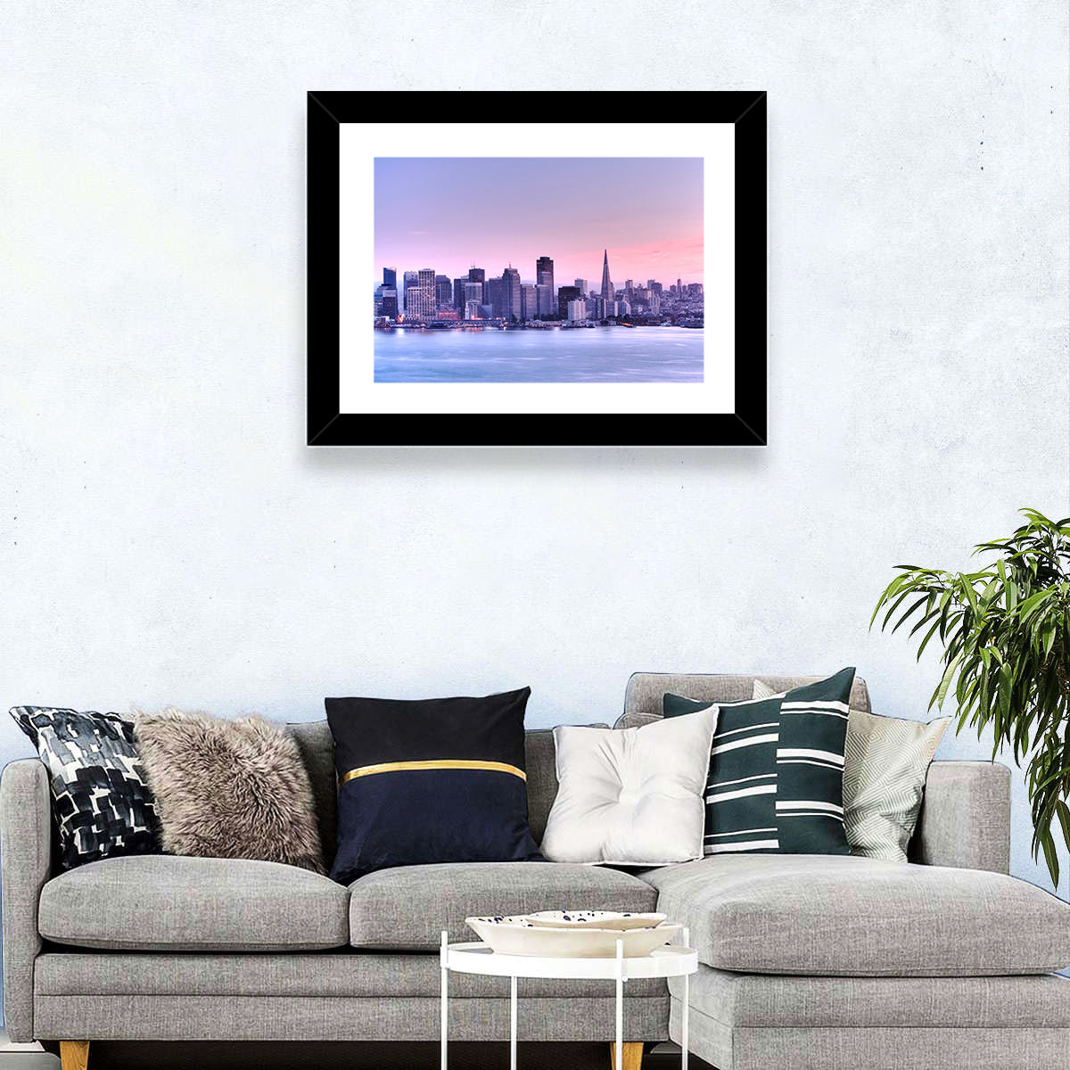San Francisco Skyline at Lavender Dusk Wall Art