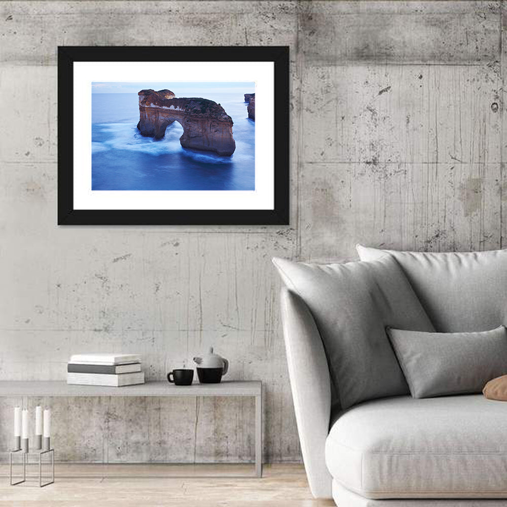 London Arch Ocean Cliffs at Dawn Wall Art in a room, landscape