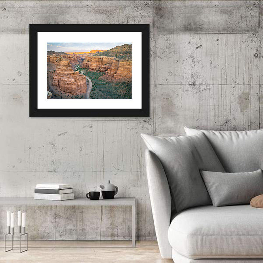 Charyn Canyon at Golden Hour Wall Art