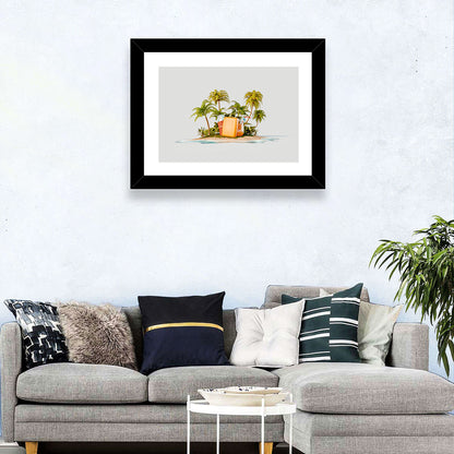 Tropical Island Vacation Illustration Wall Art