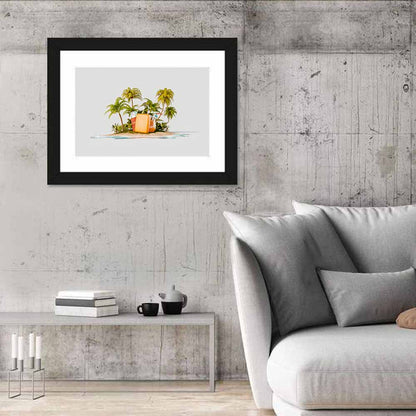 Tropical Island Vacation Illustration Wall Art