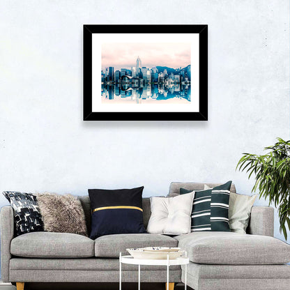 Victoria Harbour Sketch at Dusk Wall Art
