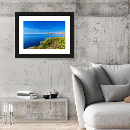 Sunlit Albanian Coastline Wall Art