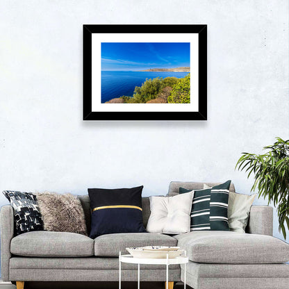 Sunlit Albanian Coastline Wall Art