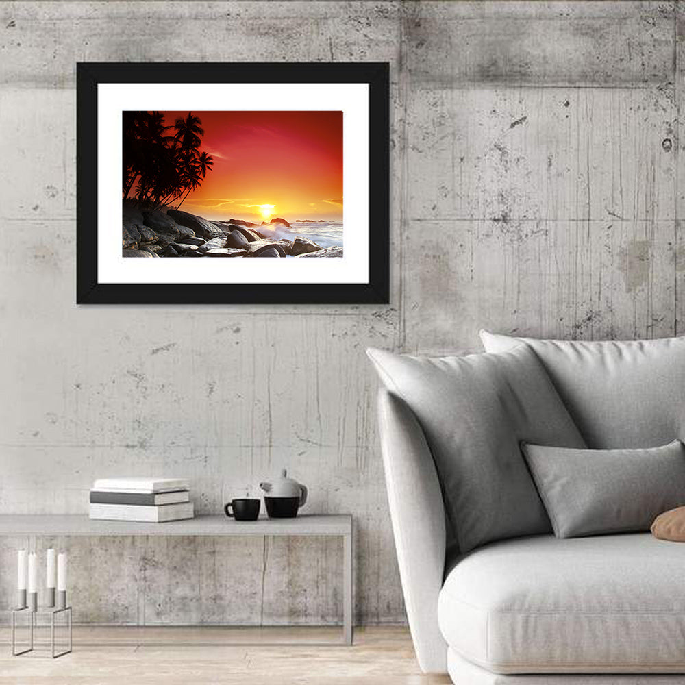 Tropical Island Sunset Wall Art
