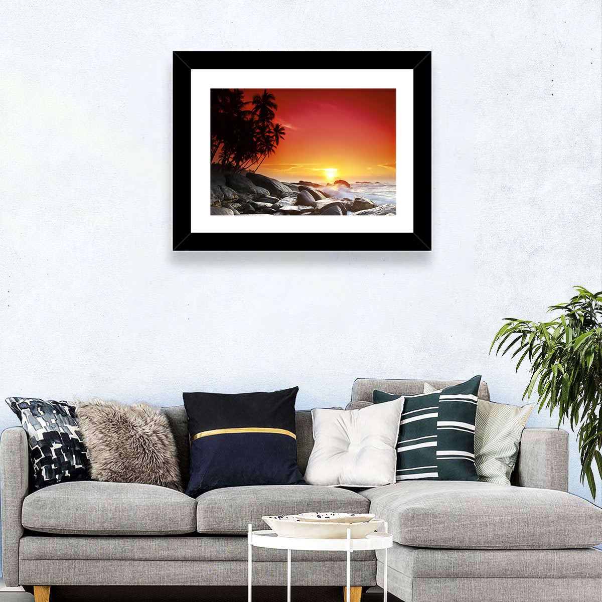 Tropical Island Sunset Wall Art