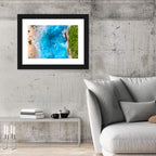 Aerial Turquoise Beach Cliffs Wall Art