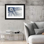 Fractal Flower with Blue Crystal Wall Art