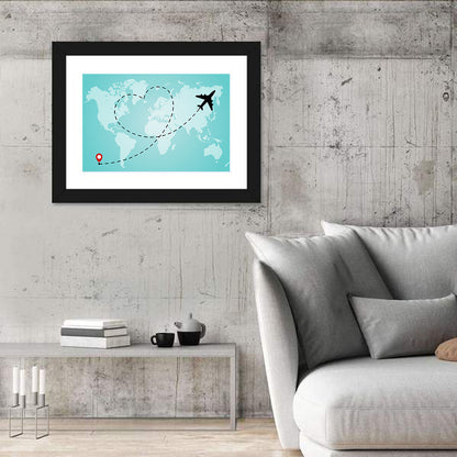 Heart Flight Map Wall Art