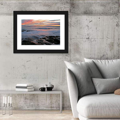 Rocky Coast Sunset Wall Art