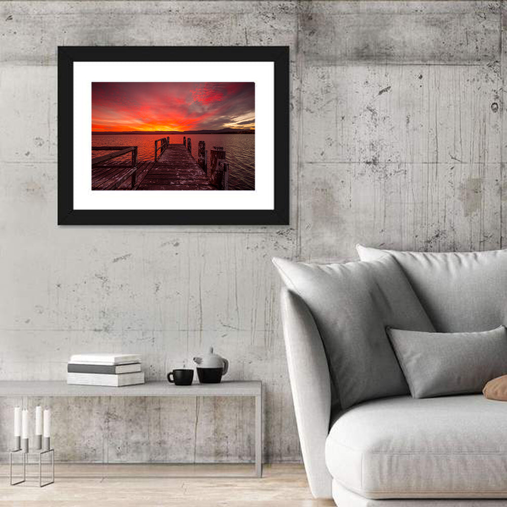 Lake Illawarra Jetty Sunset Wall Art