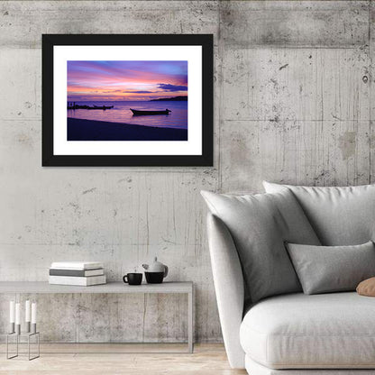 Malolo Island Sunset with Moored Boats Wall Art