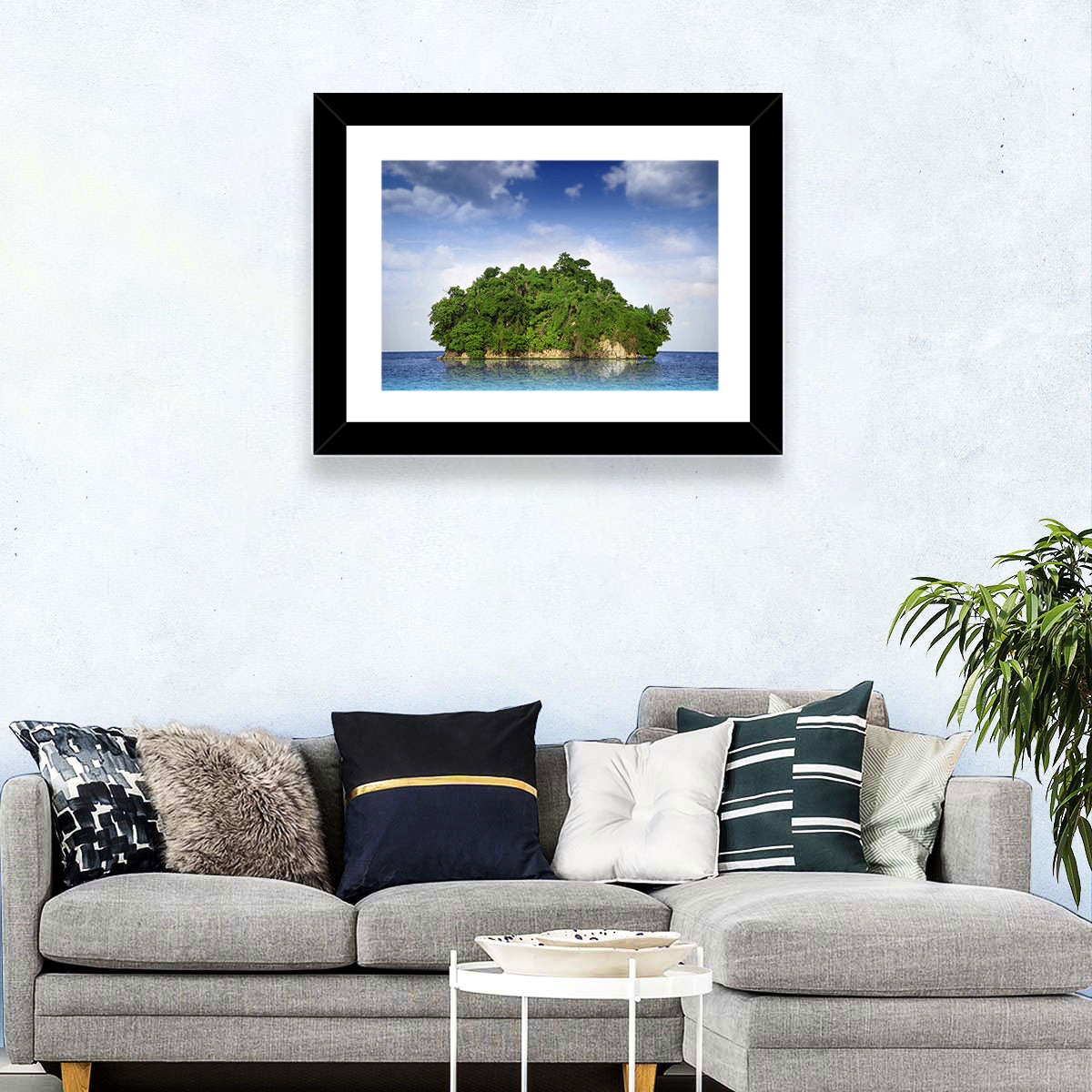 Tranquil Tropical Island Reflection Wall Art