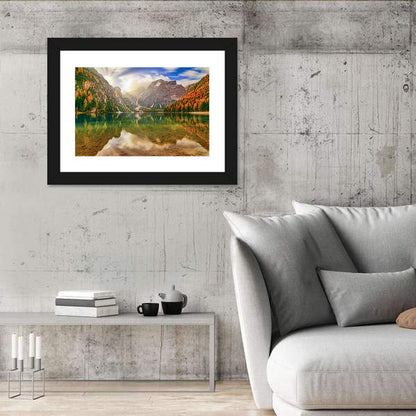 Lago Di Braies Sunrise Wall Art