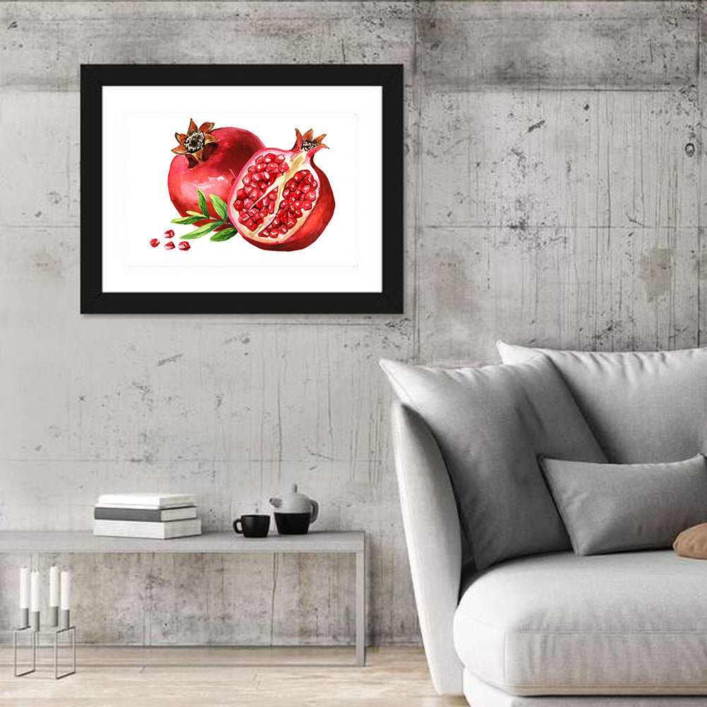 Fresh Pomegranate Watercolor Wall Art