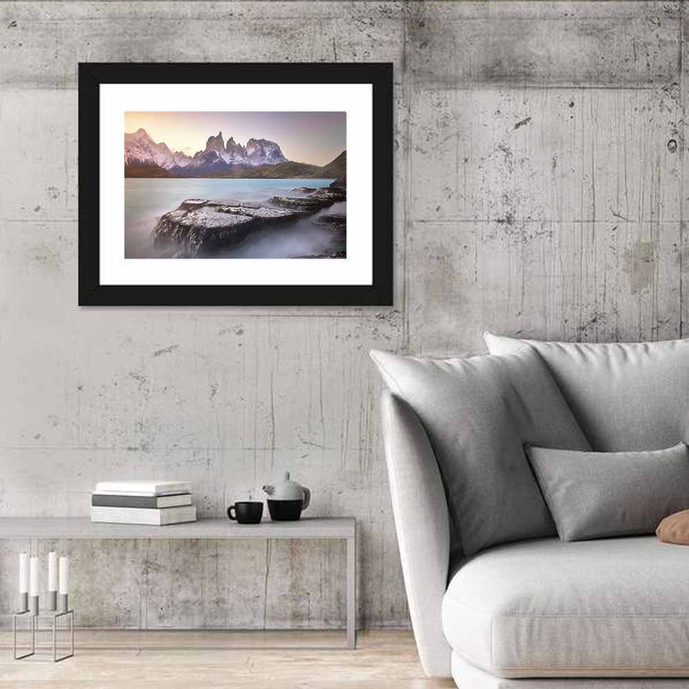 Cuernos Peaks Over Pehoe Lake Wall Art