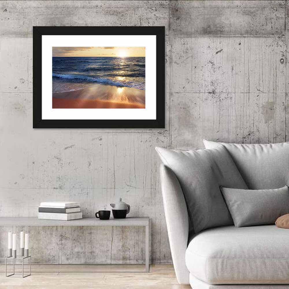 Sunset Surf on Wet Sand Wall Art