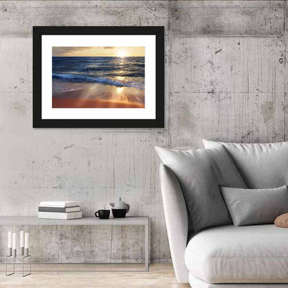 Sunset Surf on Wet Sand Wall Art