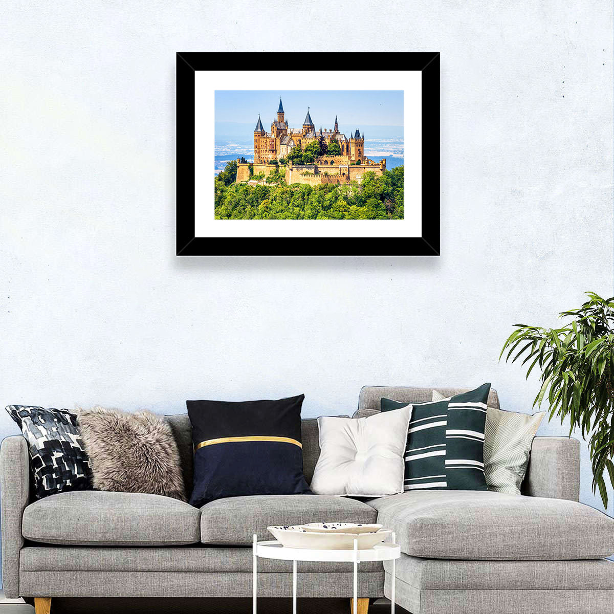 Hohenzollern Castle Wall Art in a room, landscape