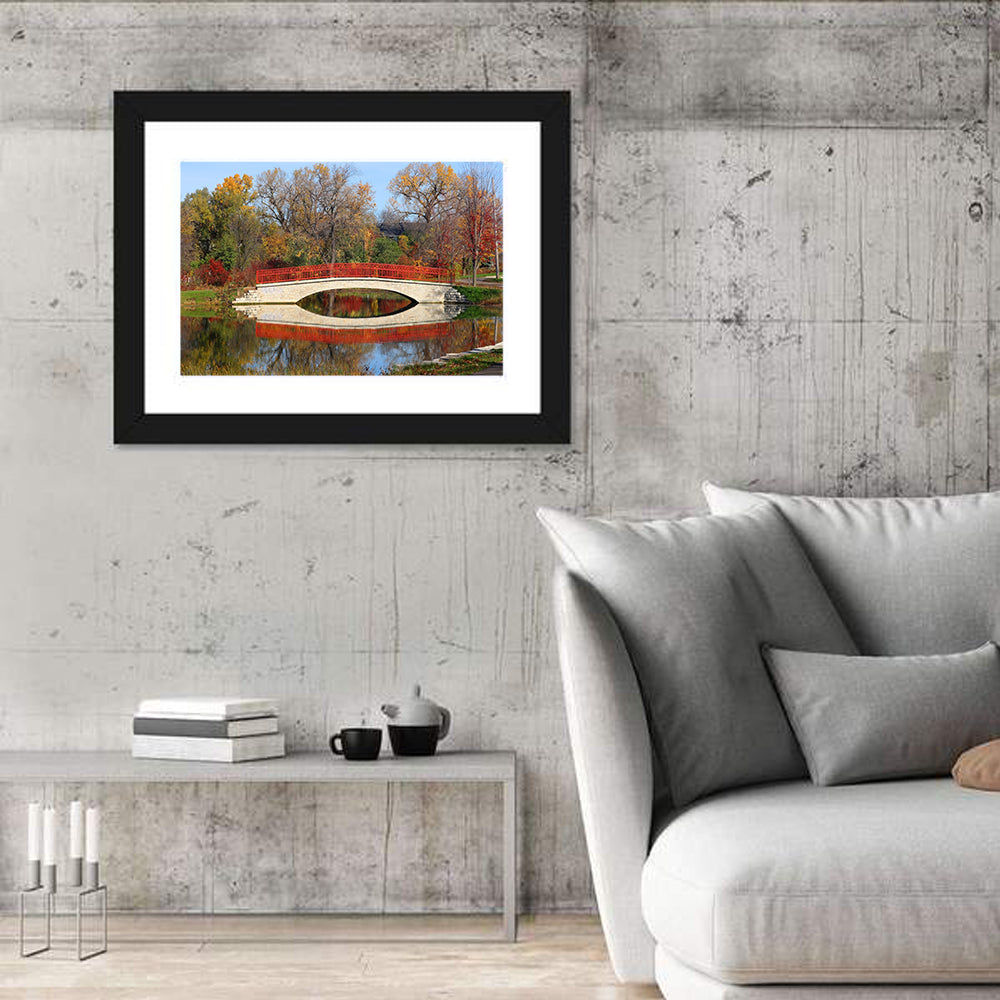 Tenney Park Stone Bridge Reflection Wall Art