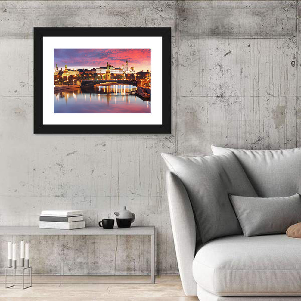 Moscow Kremlin Skyline at Twilight Wall Art