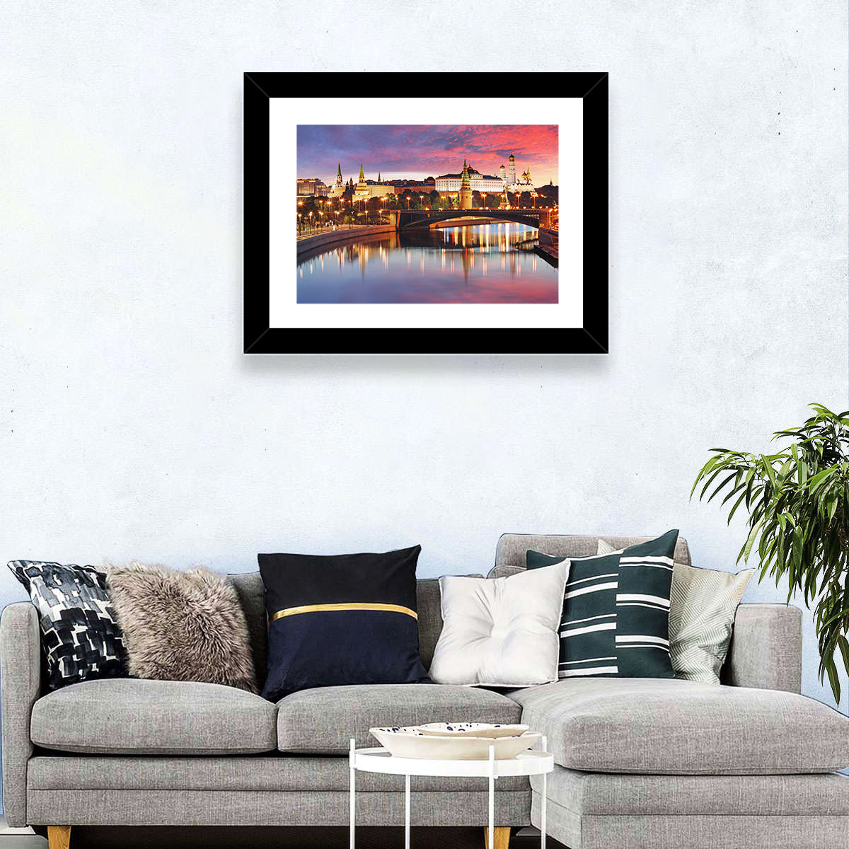 Moscow Kremlin Skyline at Twilight Wall Art