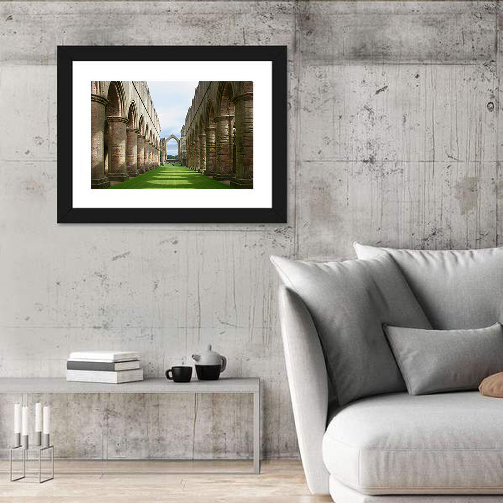 Fountains Abbey Ruins Grassy Nave View Wall Art