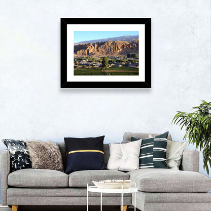 Bamiyan Valley Cliff Niche at Golden Hour Wall Art