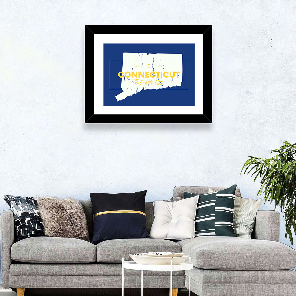 Connecticut State Silhouette Wall Art