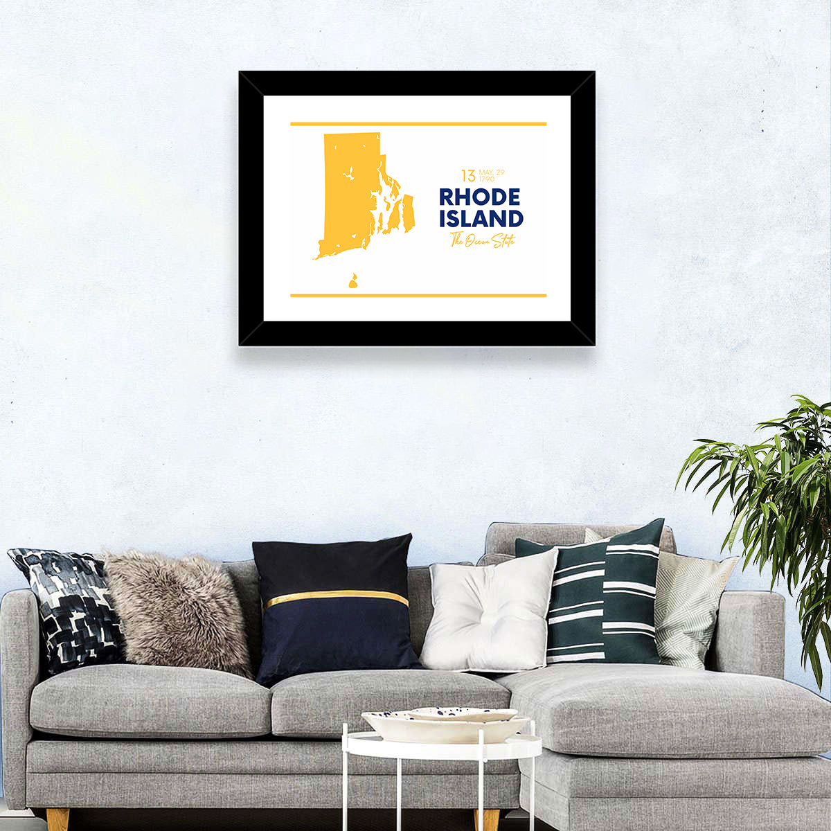 Rhode Island Map Wall Art