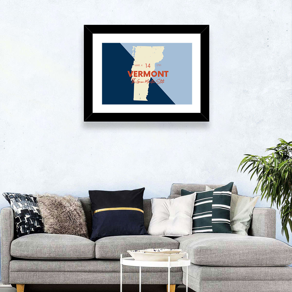 Vermont Map, Green Mountain State Wall Art