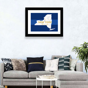 New York State Map Wall Art