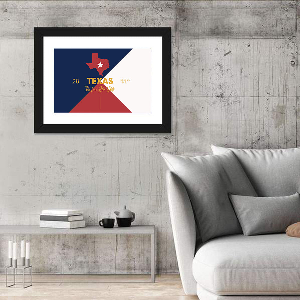 Lone Star State Map Wall Art