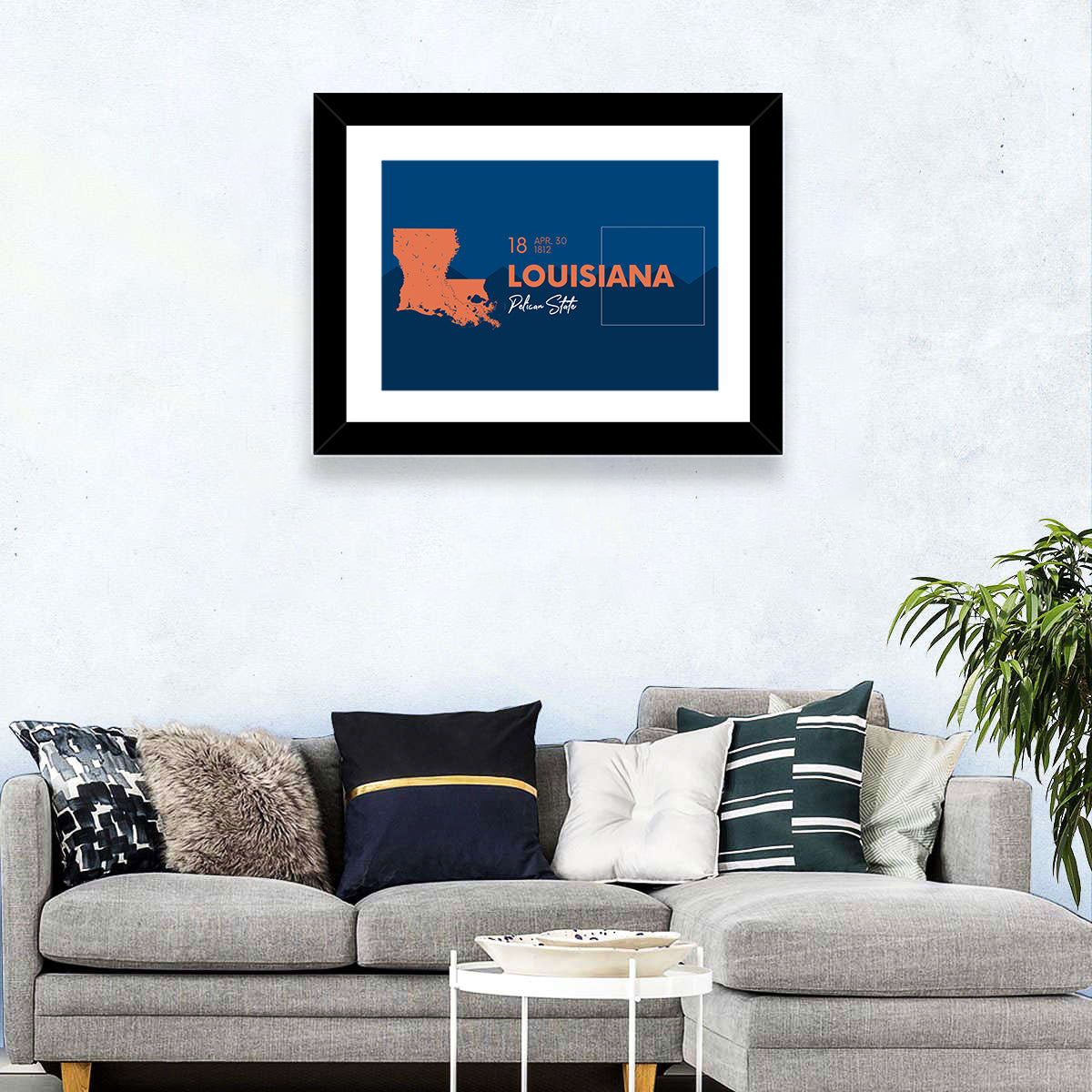 Louisiana Map, Pelican State Wall Art
