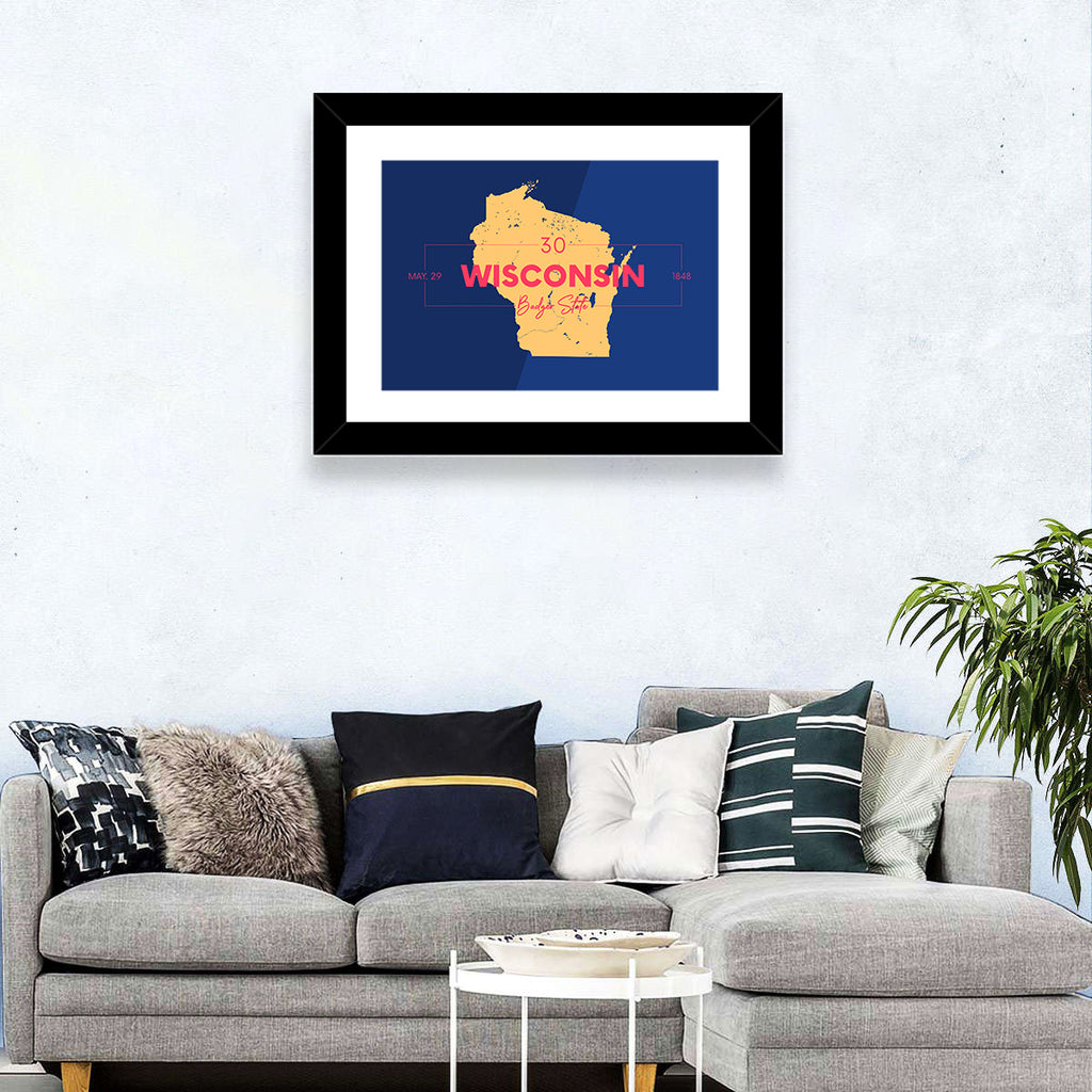 Badger State Map Wall Art
