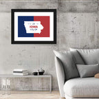 Hawkeye State Map Typography Wall Art