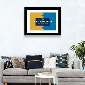 South Dakota State Map Wall Art