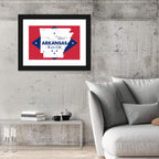 Patriotic Arkansas Map Wall Art